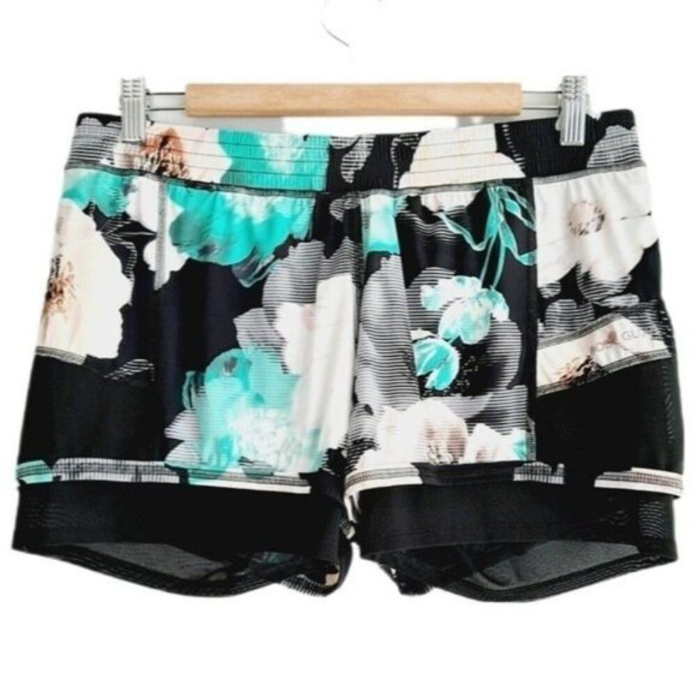 BODY GLOVE Bloom Gaia Performance Fit Short Floral Double Layer Sz M